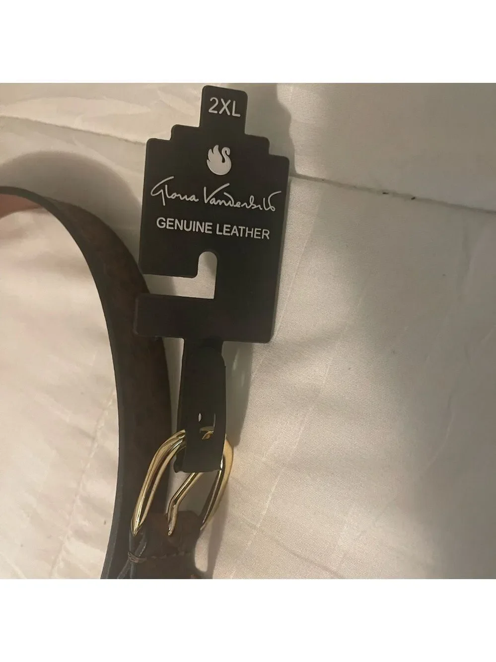 Gloria Vanderbilt Brown Leather Belt with Gold Buckle